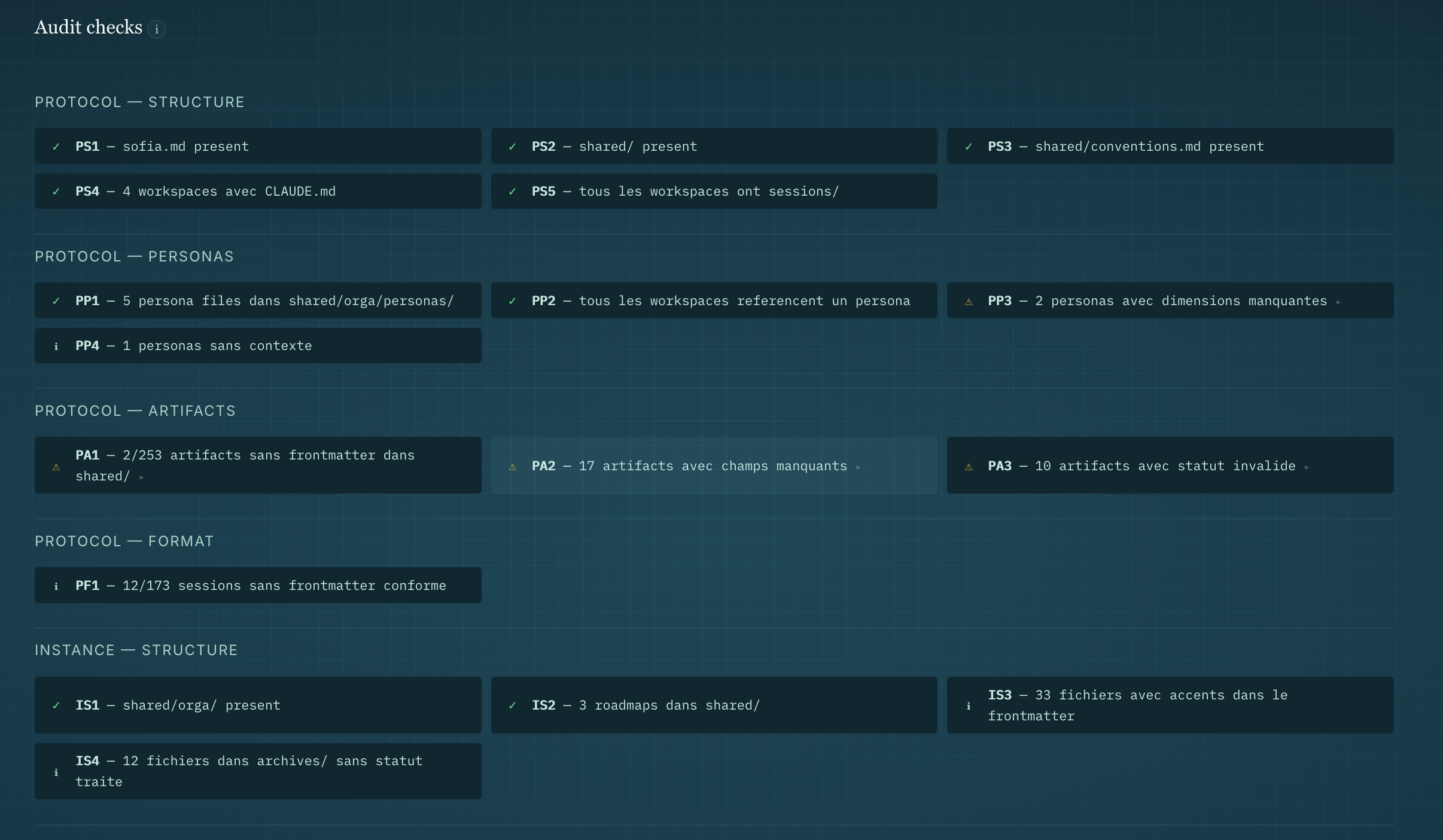 Probe — audit checks